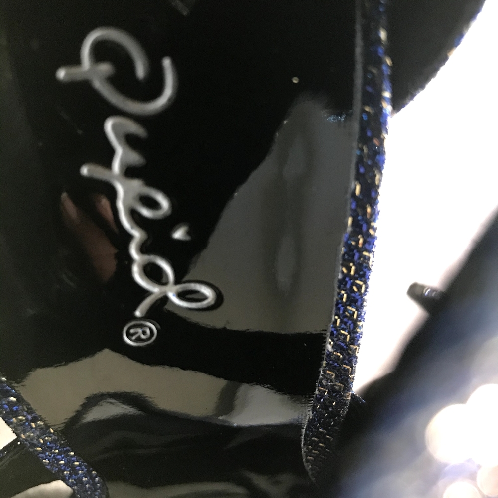 Qupid Studded Jewel Blue Sparkly Platform High Heels Shoes Size 9 - Picture 5 of 6